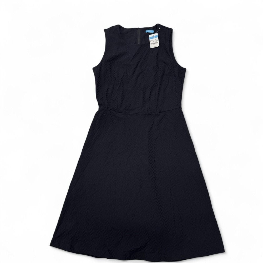J. McLaughlin Black Honeycomb Jacquard Sleeveless‎ Flare Dress Womens Small NWT
